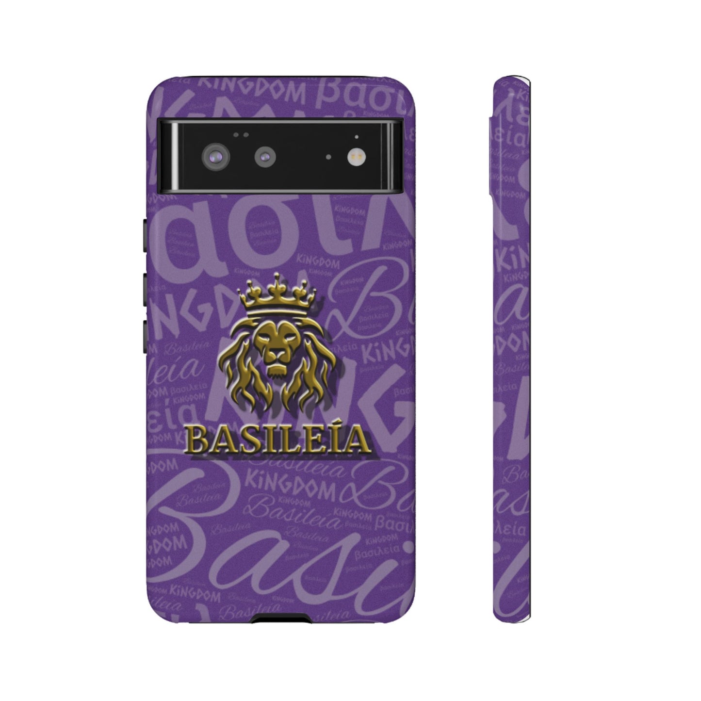 Kingdom of God "Basileía" Google Pixel Purple/Gold Tough Cases (Google Pixel 5, 5G, 6, 6 Pro, 7, 8 and 8 Pro)