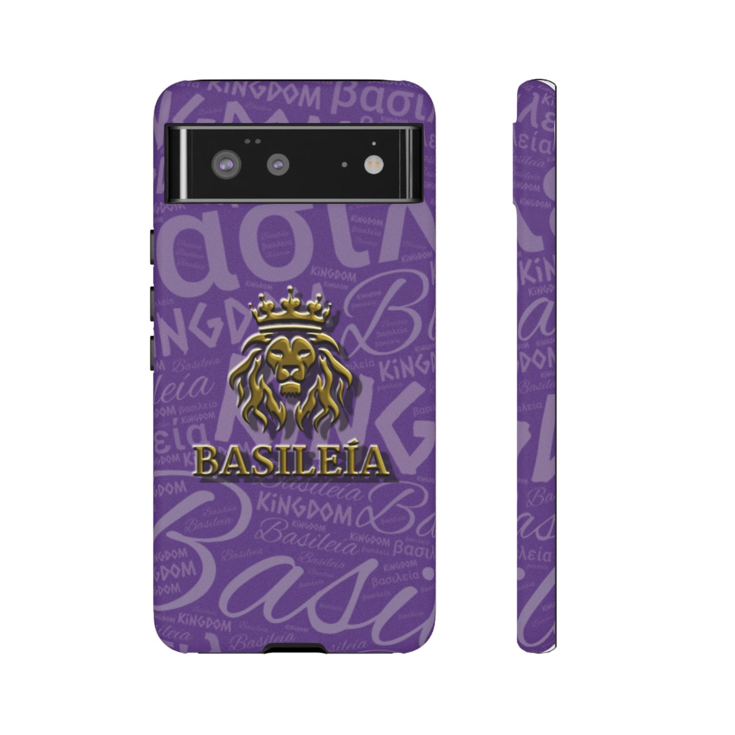 Kingdom of God "Basileía" Google Pixel Purple/Gold Tough Cases (Google Pixel 5, 5G, 6, 6 Pro, 7, 8 and 8 Pro)