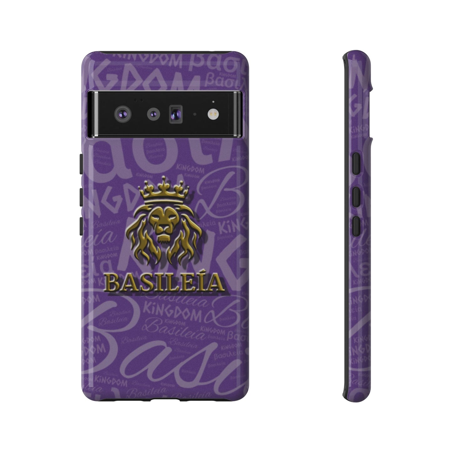 Kingdom of God "Basileía" Google Pixel Purple/Gold Tough Cases (Google Pixel 5, 5G, 6, 6 Pro, 7, 8 and 8 Pro)