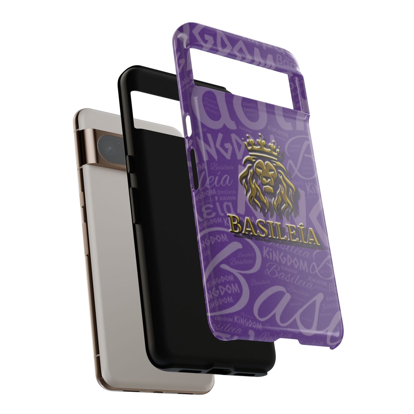 Kingdom of God "Basileía" Google Pixel Purple/Gold Tough Cases (Google Pixel 5, 5G, 6, 6 Pro, 7, 8 and 8 Pro)