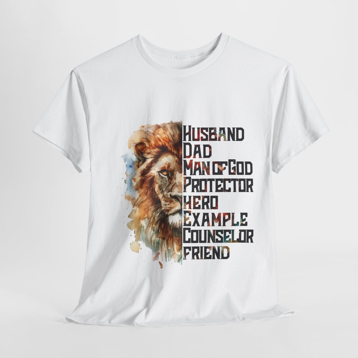 Husband, Father, Man of God Heavy Cotton Tee