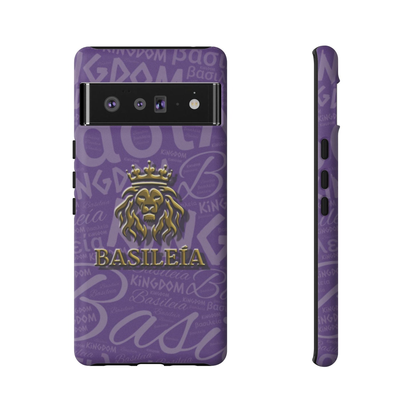 Kingdom of God "Basileía" Google Pixel Purple/Gold Tough Cases (Google Pixel 5, 5G, 6, 6 Pro, 7, 8 and 8 Pro)
