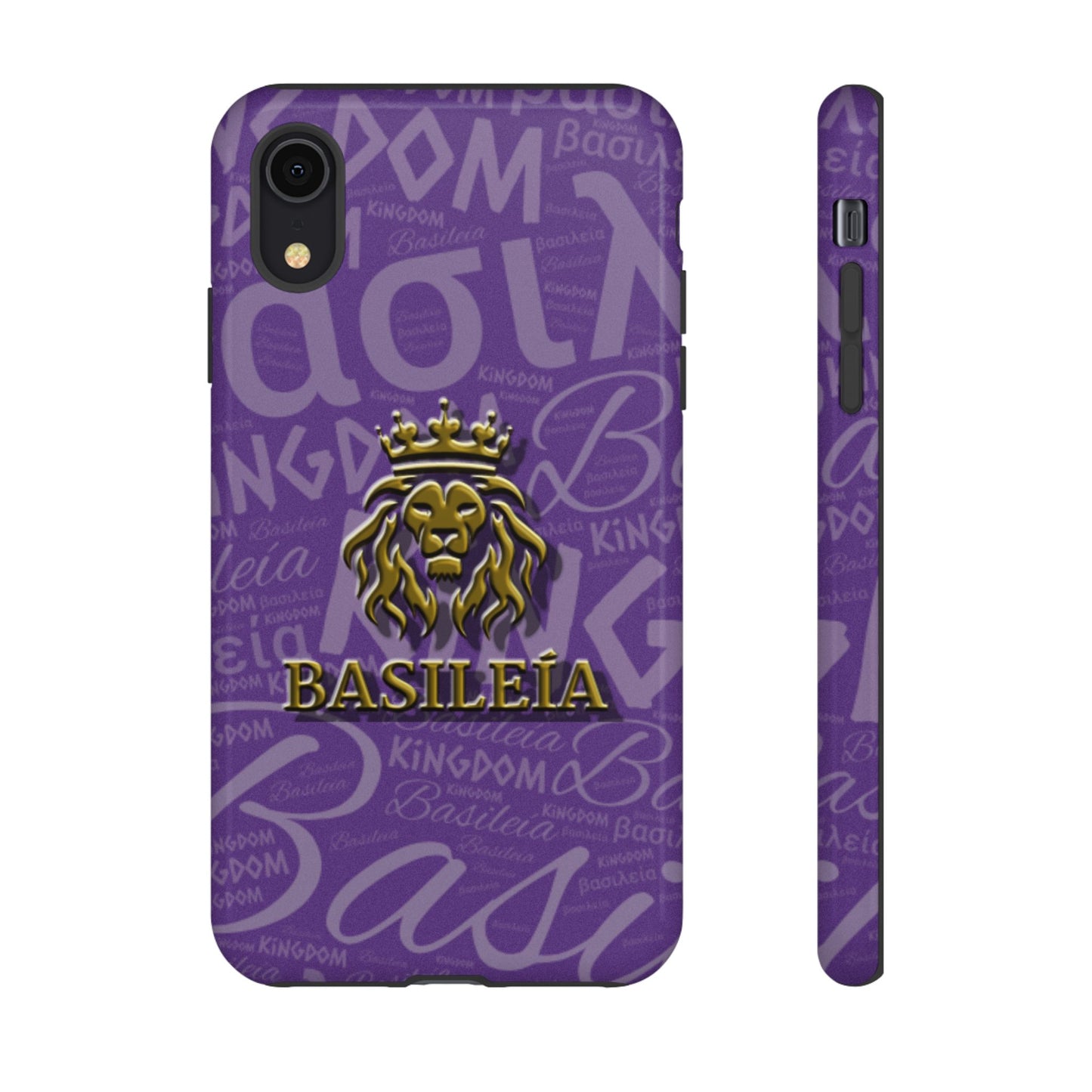 Kingdom of God "Basileía" iPhone Purple/Gold Tough Cases (including Pro, Plus, Pro Max, Mini, XR, XS series)