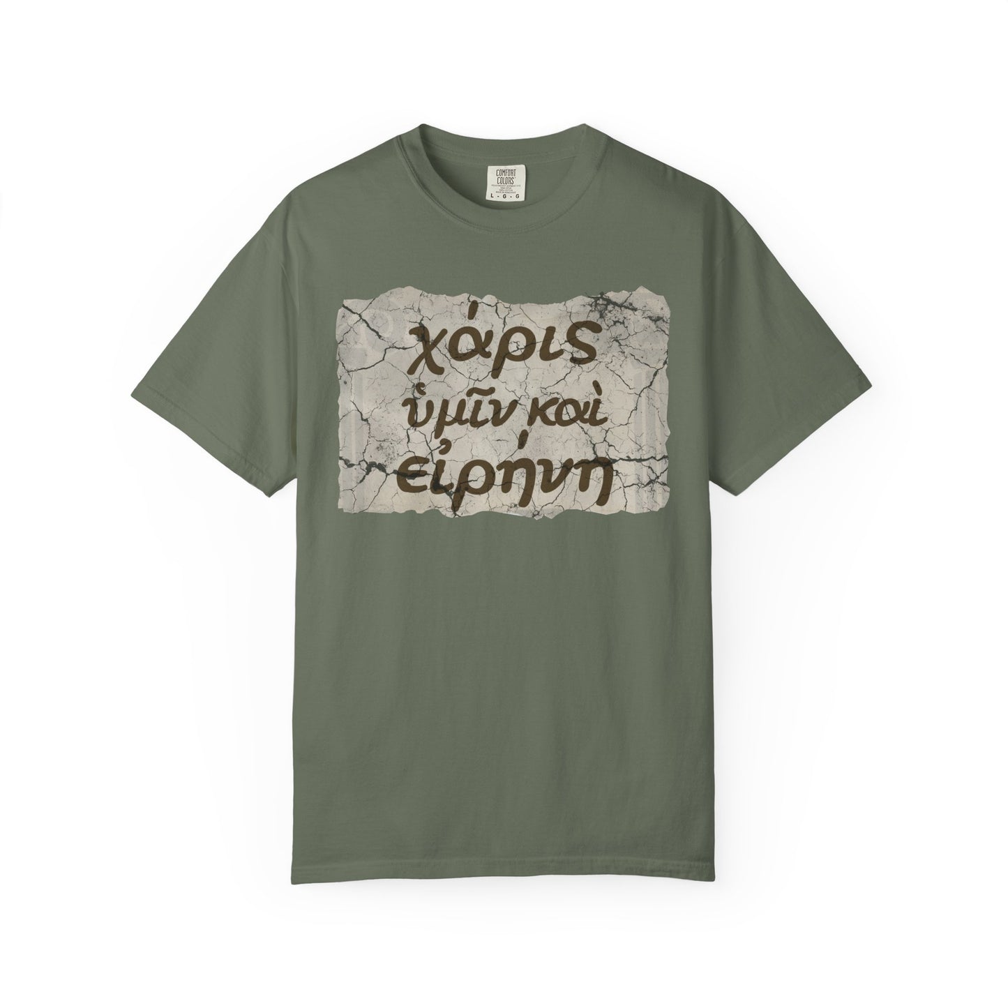Grace and Peace to You (Biblical Greek) Garment-Dyed T-shirt