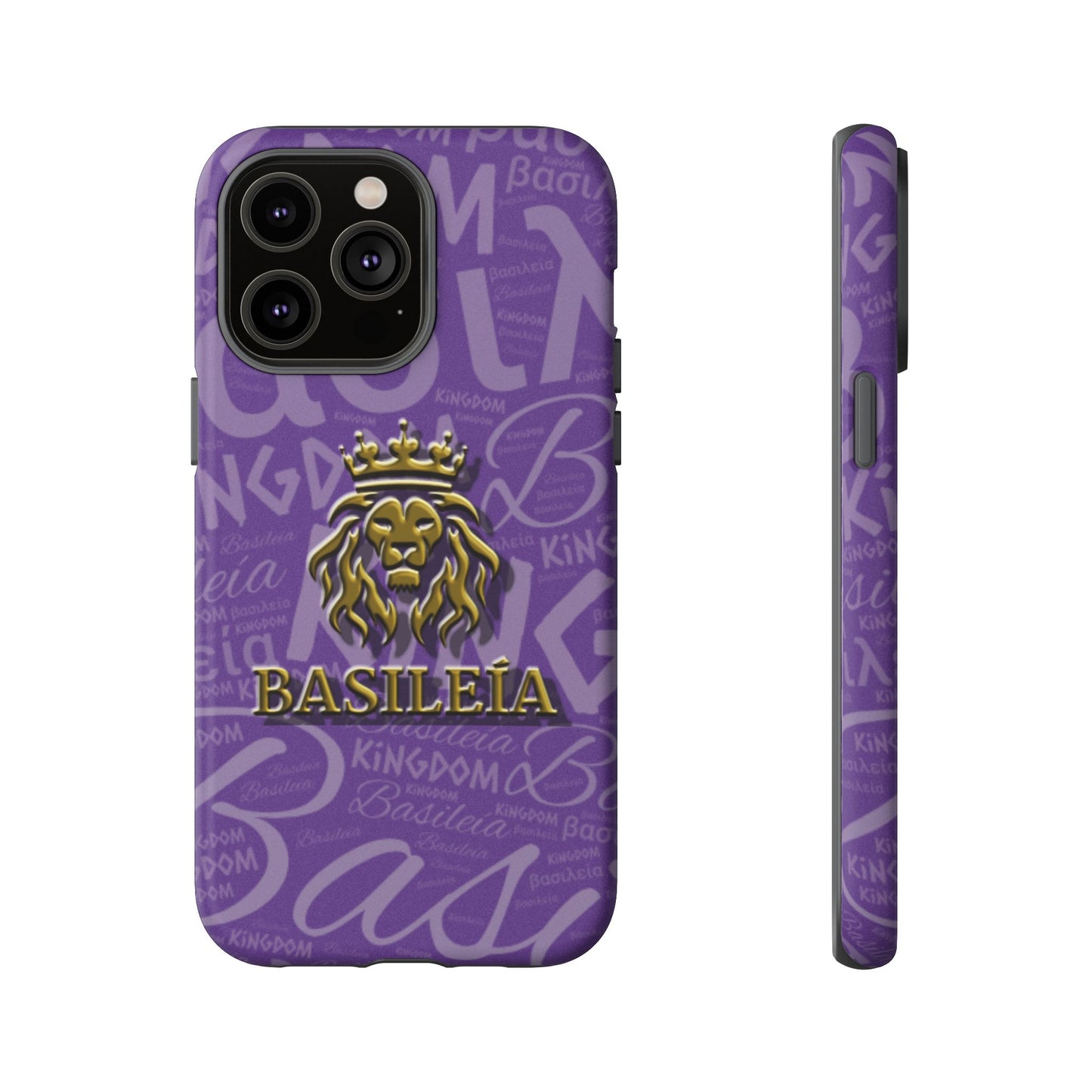 Kingdom of God "Basileía" iPhone Purple/Gold Tough Cases (including Pro, Plus, Pro Max, Mini, XR, XS series)