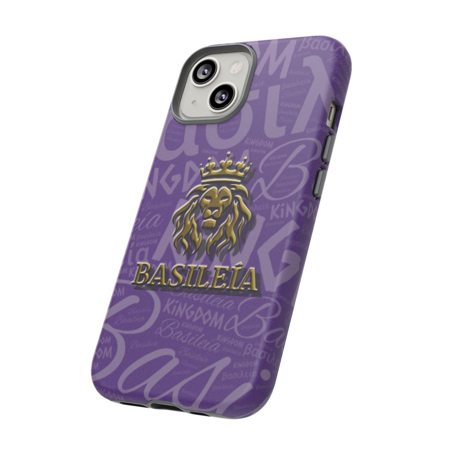 Kingdom of God "Basileía" iPhone Purple/Gold Tough Cases (including Pro, Plus, Pro Max, Mini, XR, XS series)