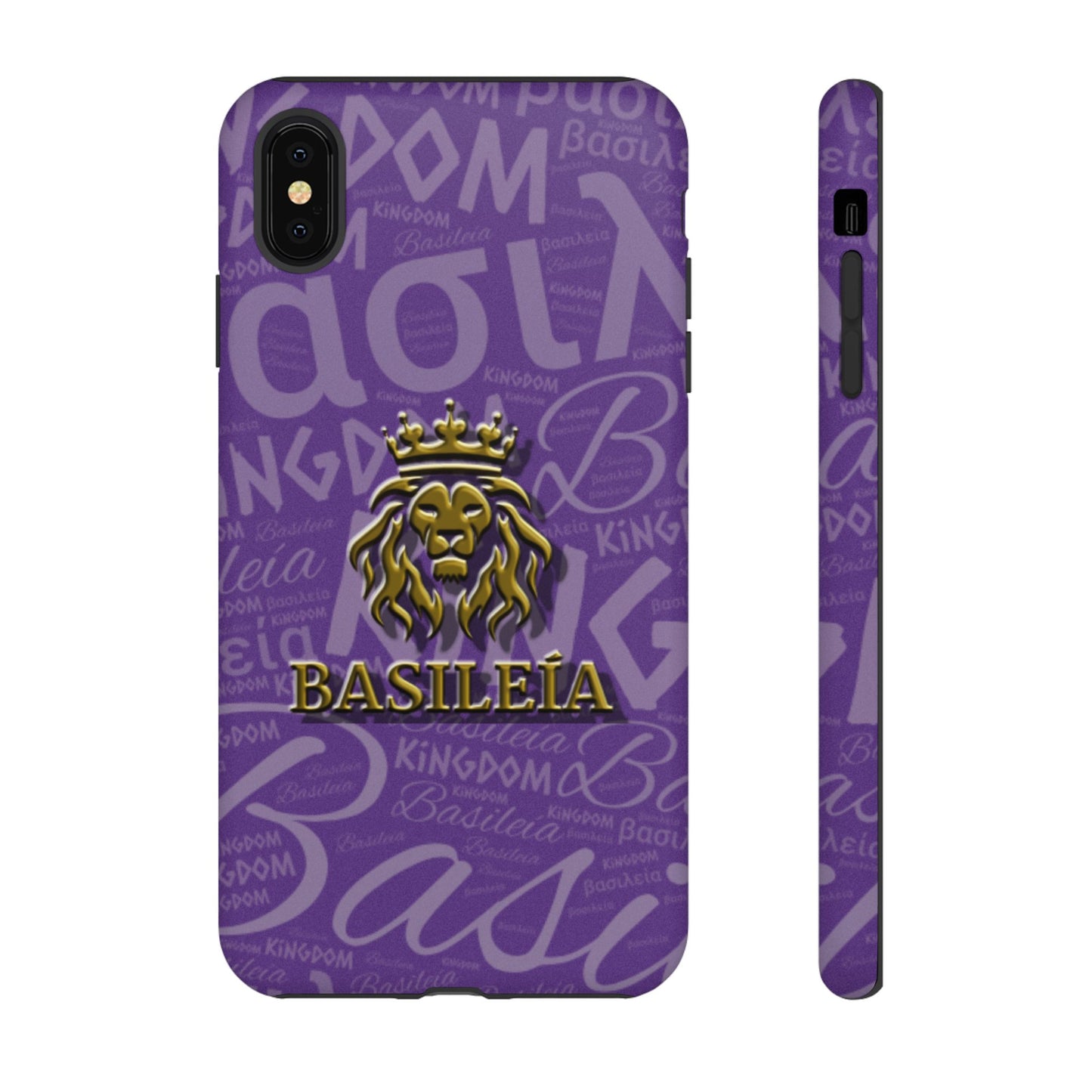 Kingdom of God "Basileía" iPhone Purple/Gold Tough Cases (including Pro, Plus, Pro Max, Mini, XR, XS series)