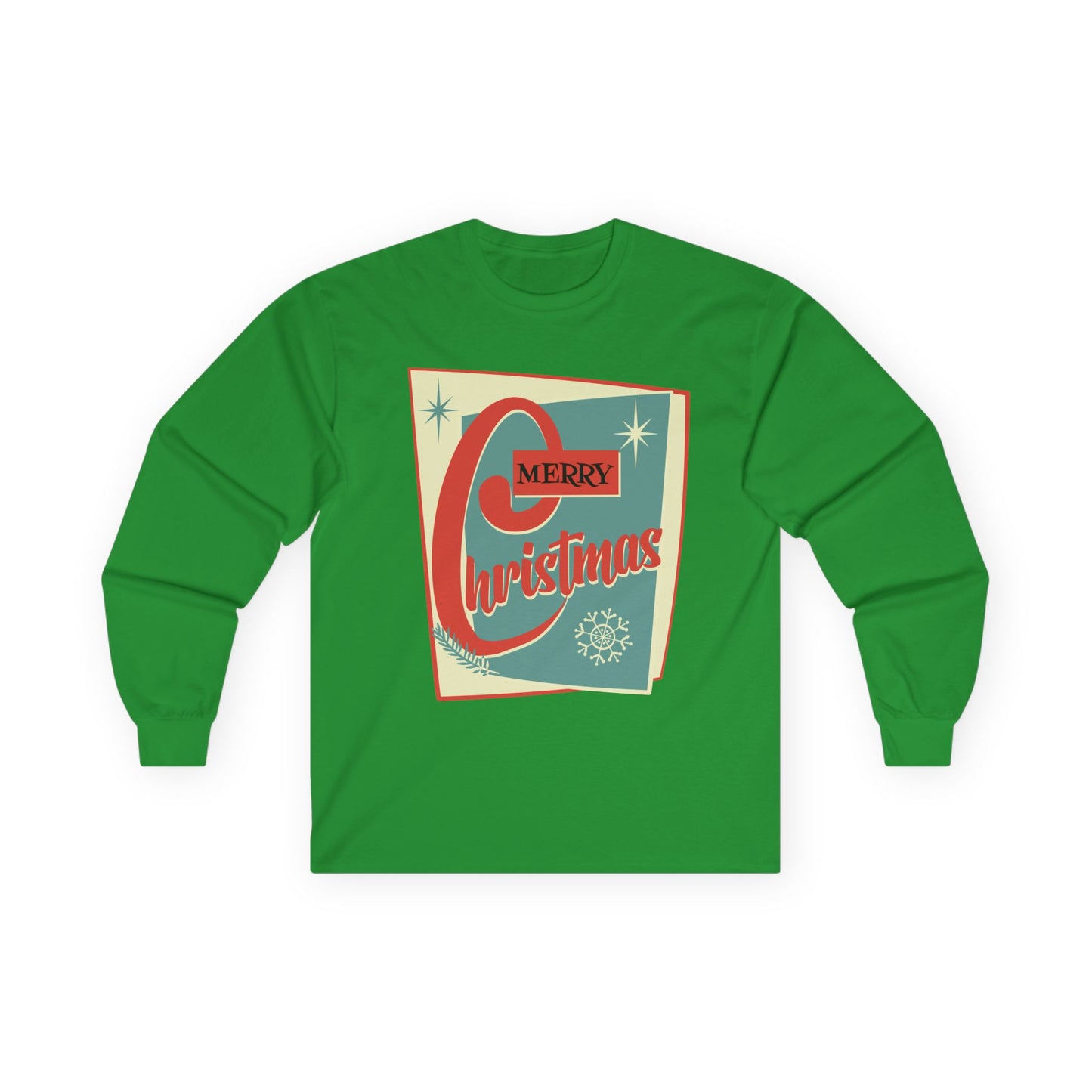 Merry Christmas Retro-Vibe Long Sleeve Tee