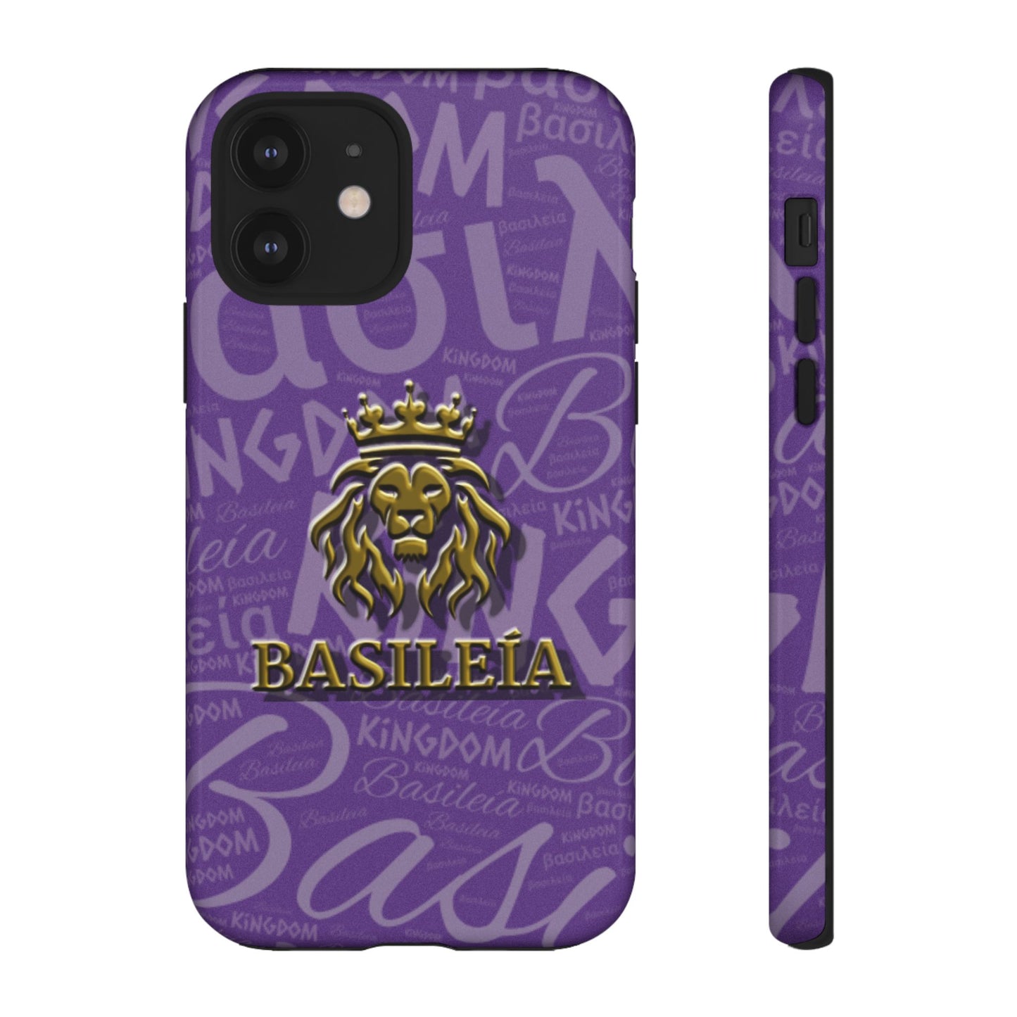 Kingdom of God "Basileía" iPhone Purple/Gold Tough Cases (including Pro, Plus, Pro Max, Mini, XR, XS series)