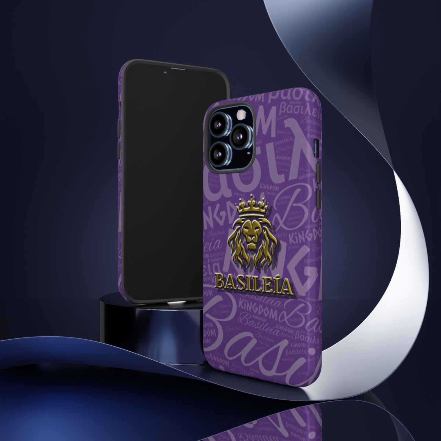 Kingdom of God "Basileía" iPhone Purple/Gold Tough Cases (including Pro, Plus, Pro Max, Mini, XR, XS series)
