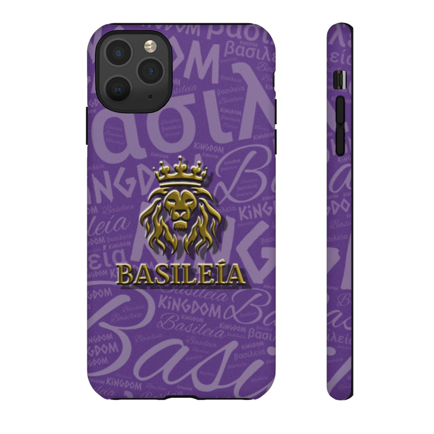 Kingdom of God "Basileía" iPhone Purple/Gold Tough Cases (including Pro, Plus, Pro Max, Mini, XR, XS series)