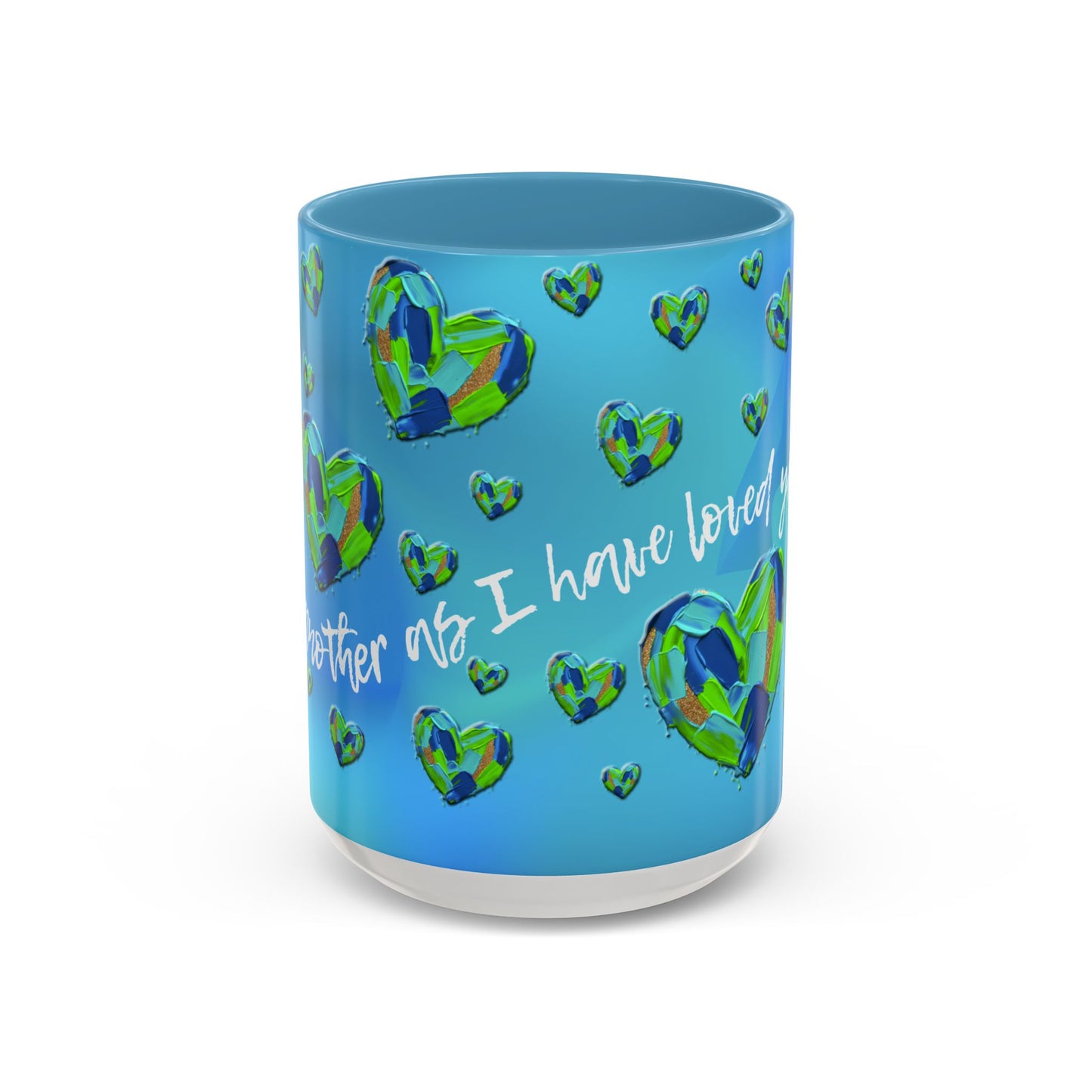 Blue Hearts/John 15:12 Coffee Mug (11, 15oz)