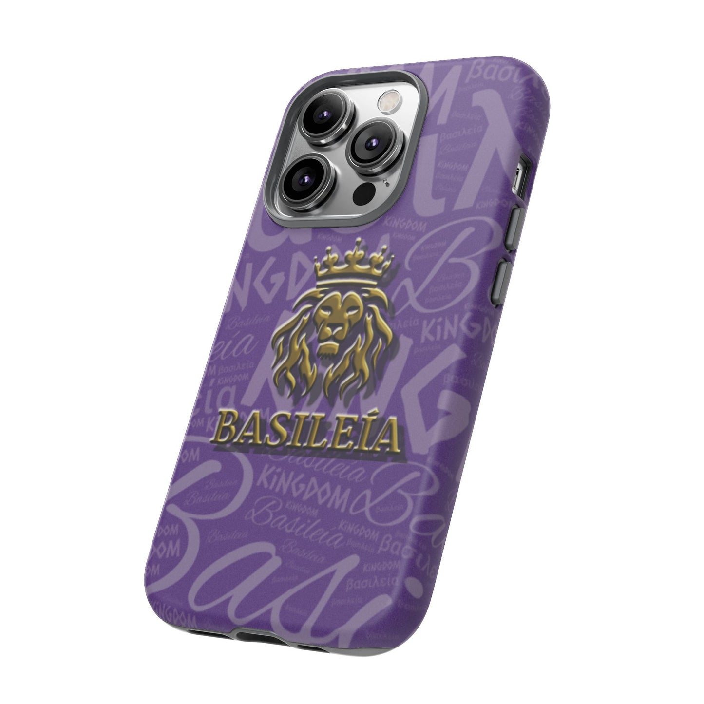 Kingdom of God "Basileía" iPhone Purple/Gold Tough Cases (including Pro, Plus, Pro Max, Mini, XR, XS series)