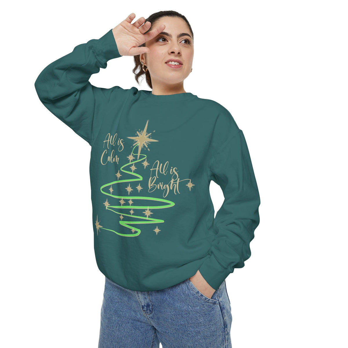 All is Calm, All is Bright Garment-Dyed Sweatshirt