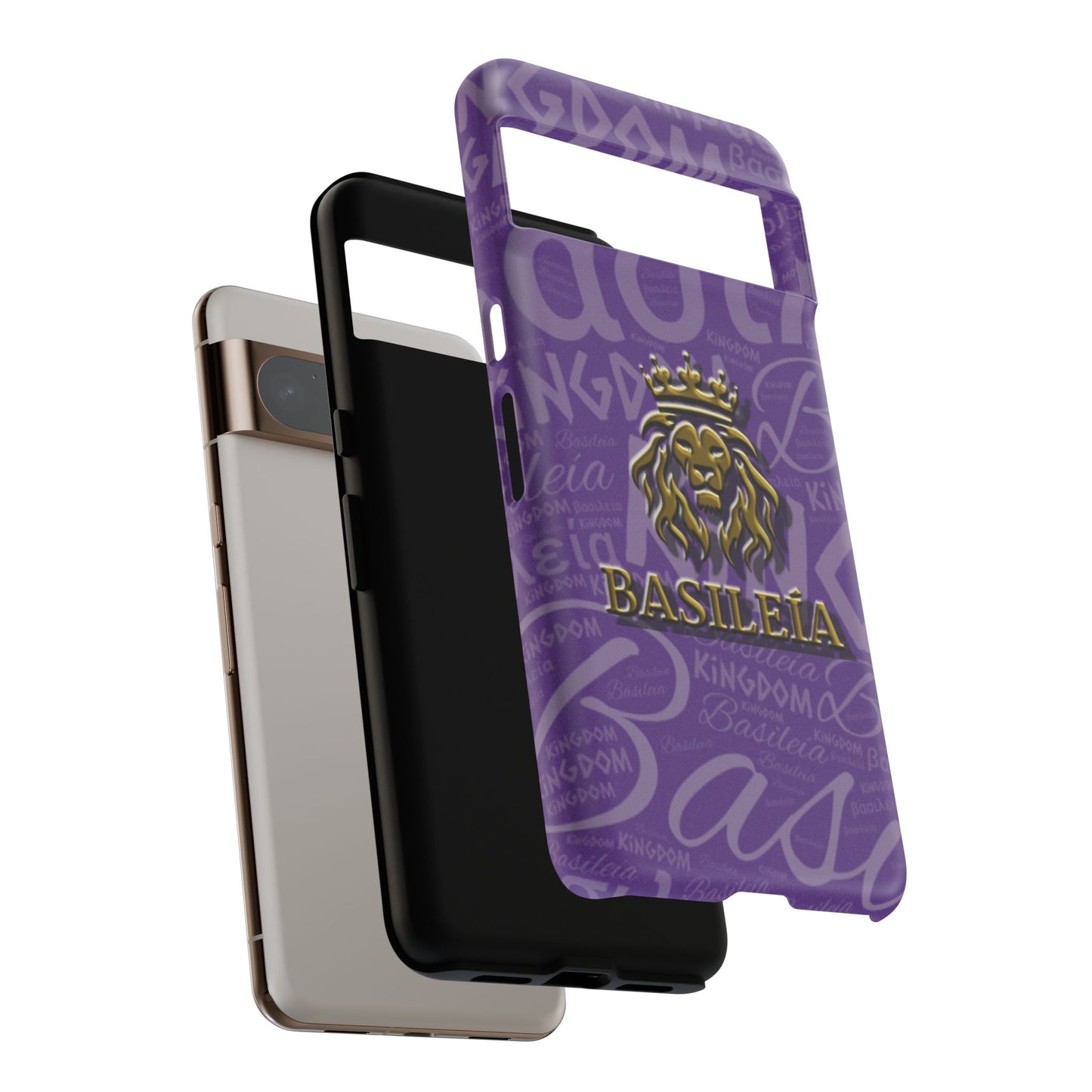 Kingdom of God "Basileía" Google Pixel Purple/Gold Tough Cases (Google Pixel 5, 5G, 6, 6 Pro, 7, 8 and 8 Pro)