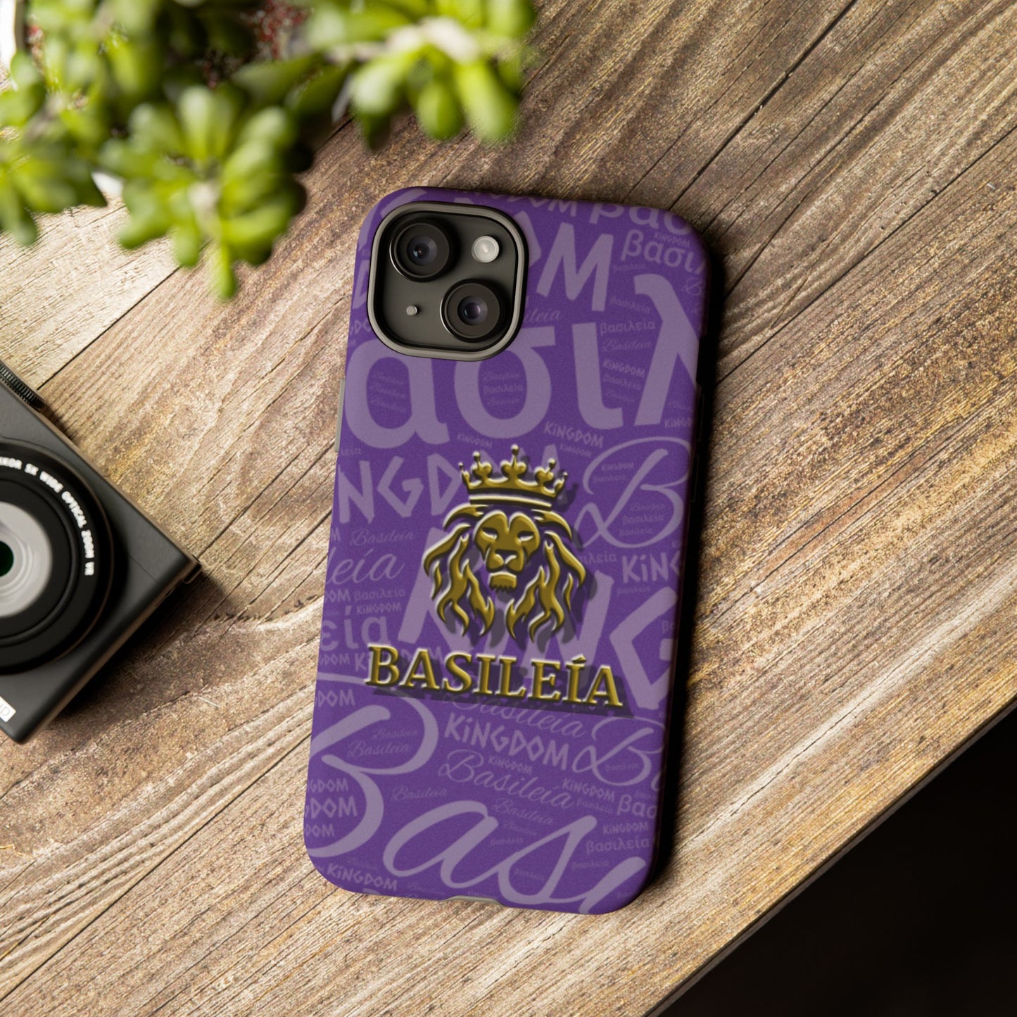 Kingdom of God "Basileía" iPhone Purple/Gold Tough Cases (including Pro, Plus, Pro Max, Mini, XR, XS series)