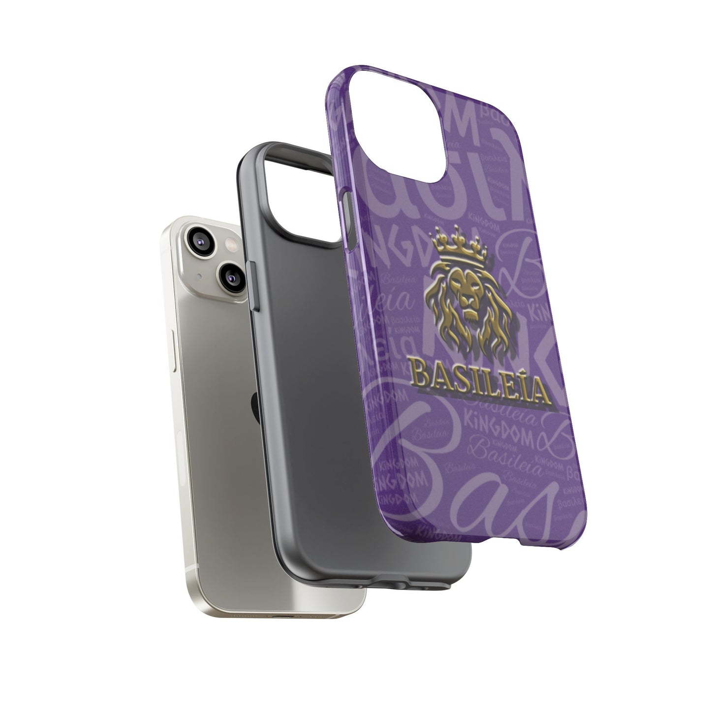 Kingdom of God "Basileía" iPhone Purple/Gold Tough Cases (including Pro, Plus, Pro Max, Mini, XR, XS series)