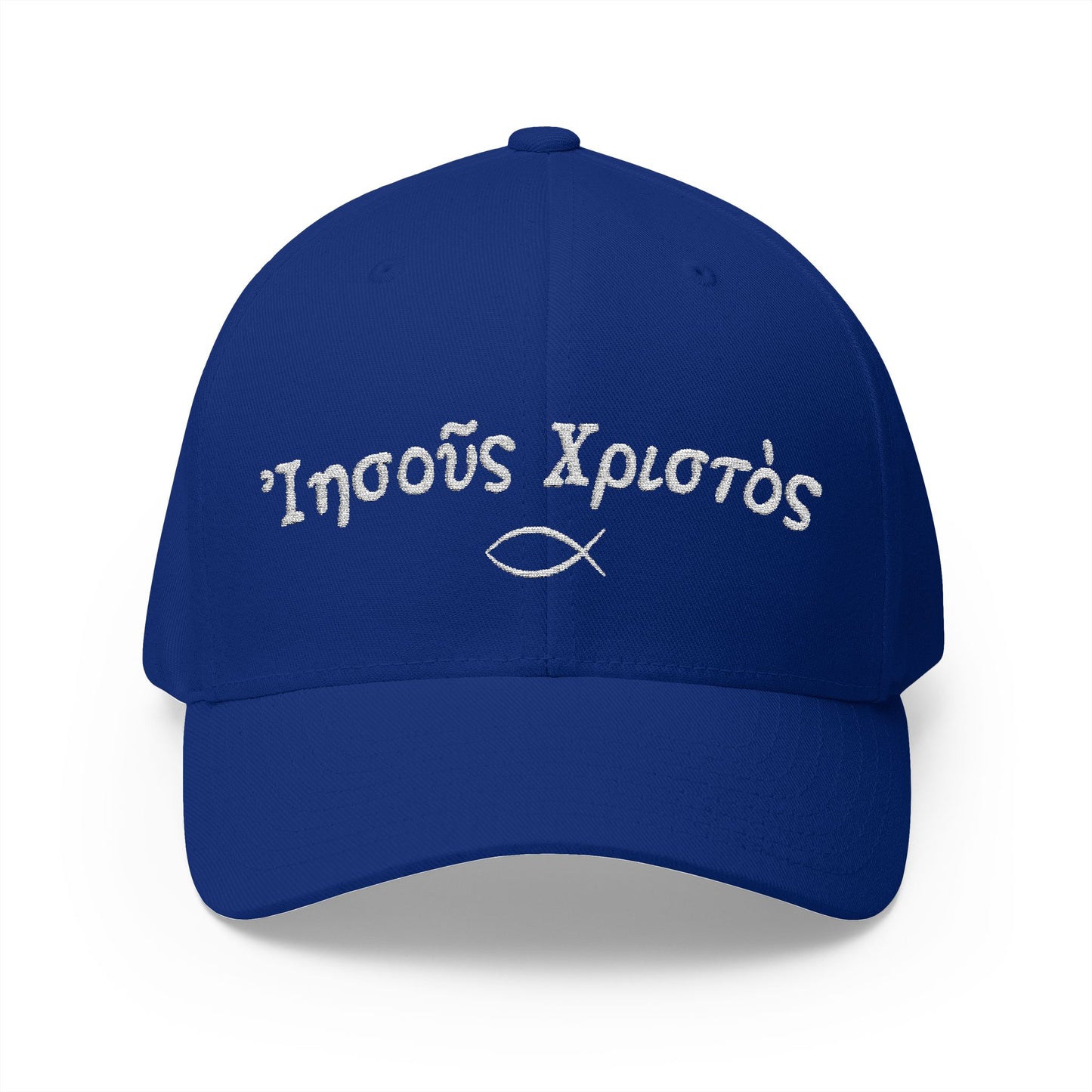 Jesus Christ (NT Greek) Closed-Back Structured Embroidered Cap