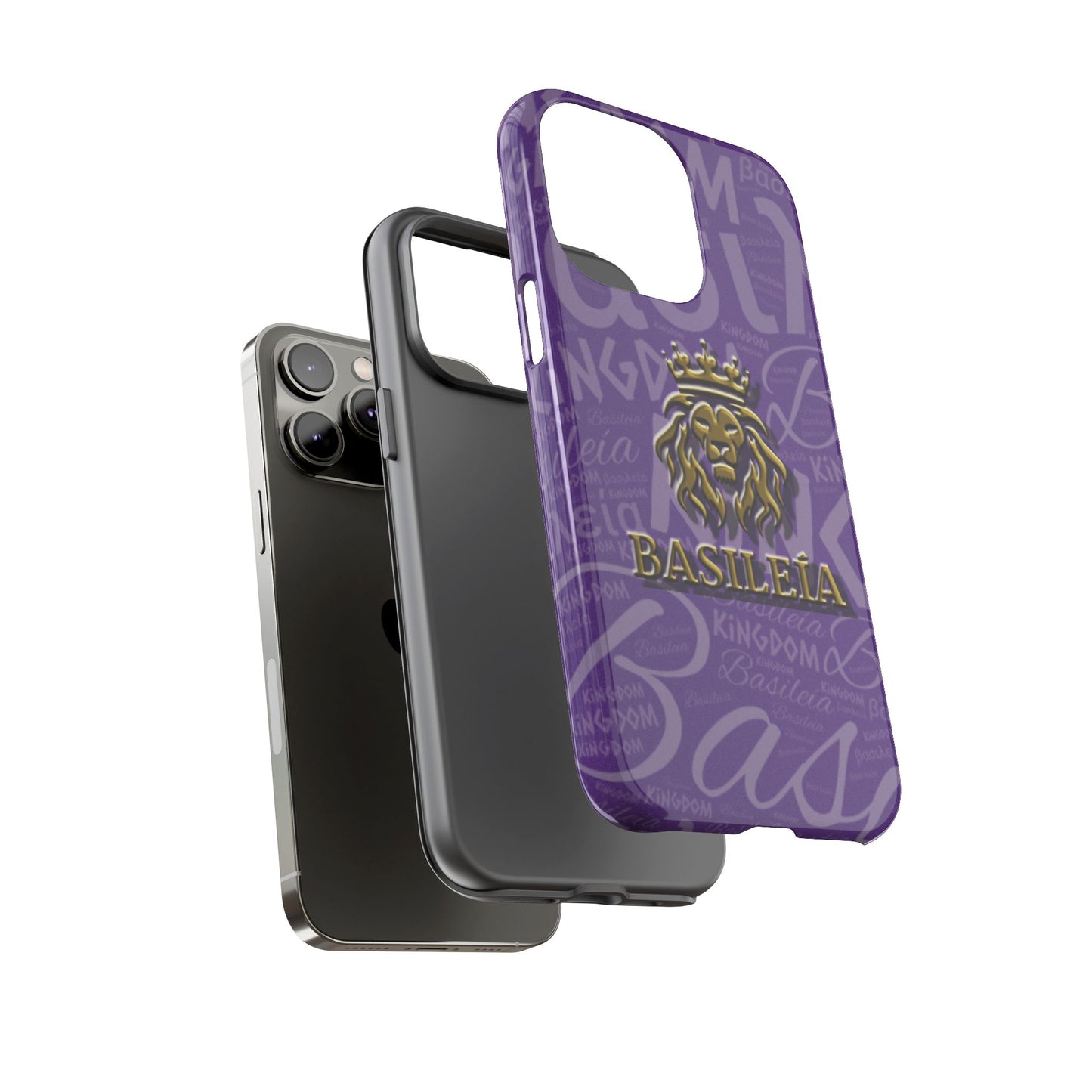 Kingdom of God "Basileía" iPhone Purple/Gold Tough Cases (including Pro, Plus, Pro Max, Mini, XR, XS series)