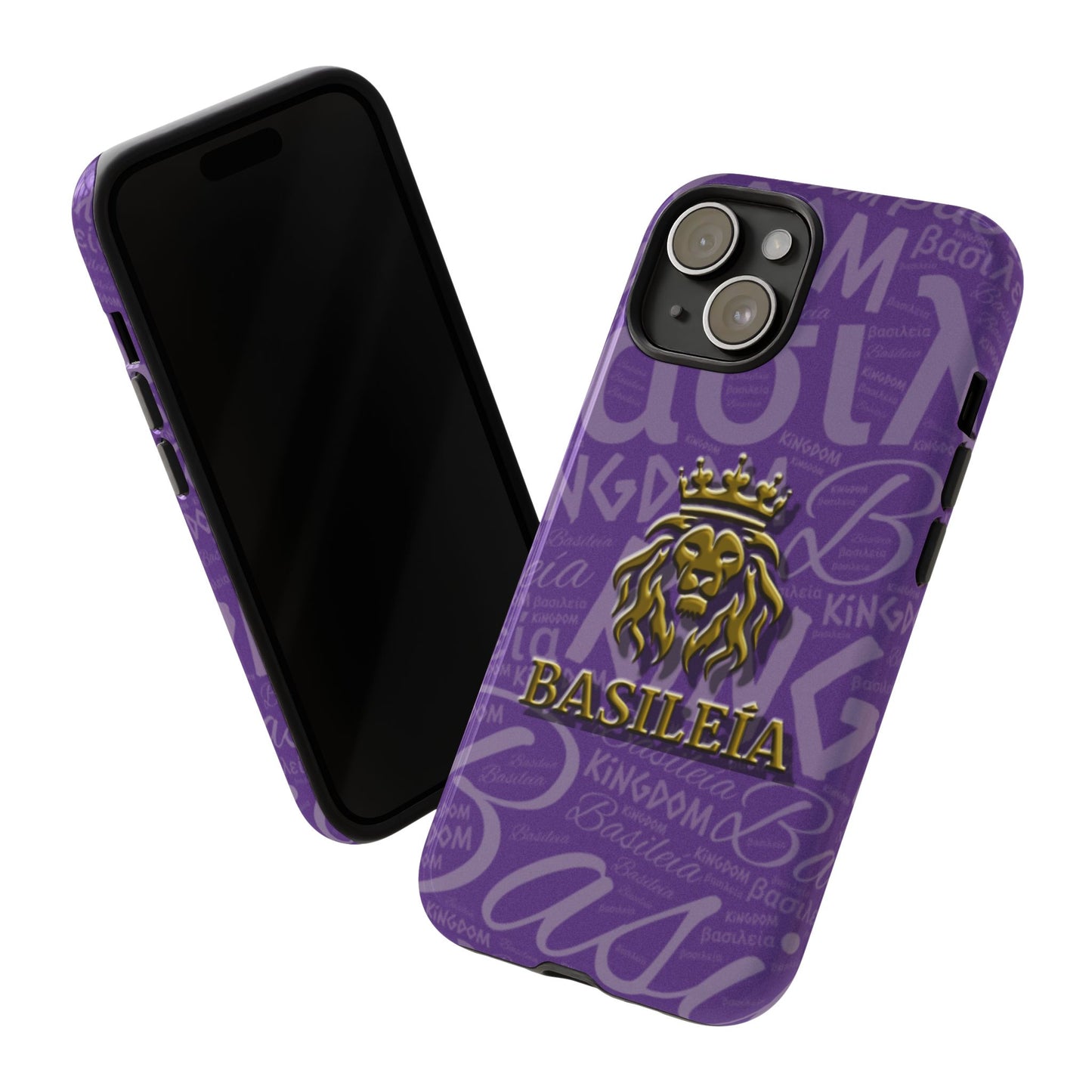 Kingdom of God "Basileía" iPhone Purple/Gold Tough Cases (including Pro, Plus, Pro Max, Mini, XR, XS series)