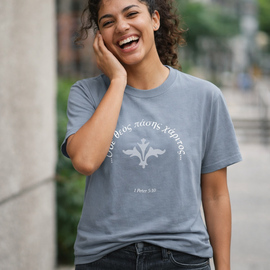 The God of All Grace (1 Peter 5:10/Greek)  Garment-Dyed T-shirt