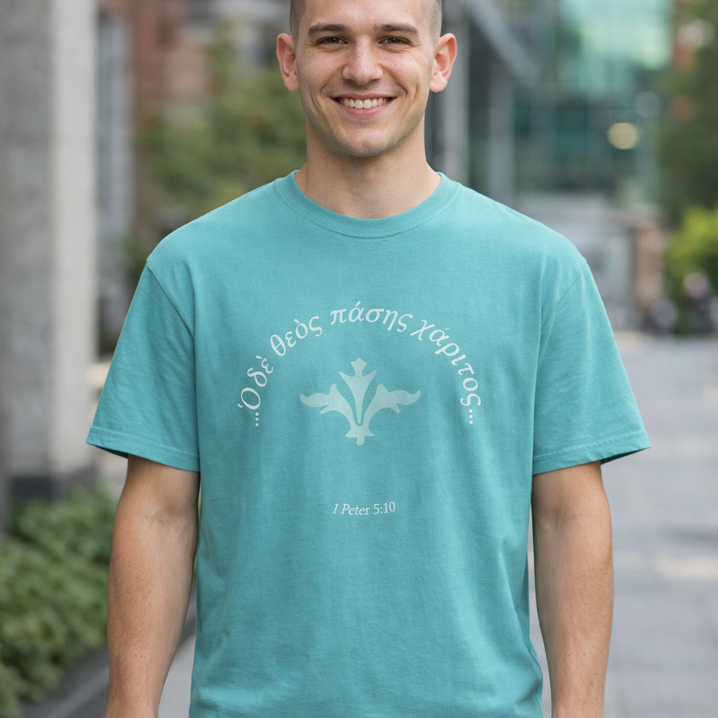 The God of All Grace (1 Peter 5:10/Greek)  Garment-Dyed T-shirt