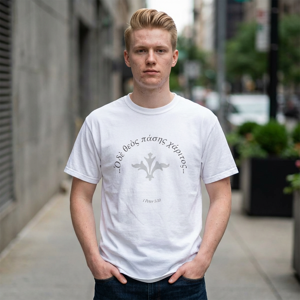 The God of All Grace (1 Peter 5:10/Greek)  Garment-Dyed T-shirt