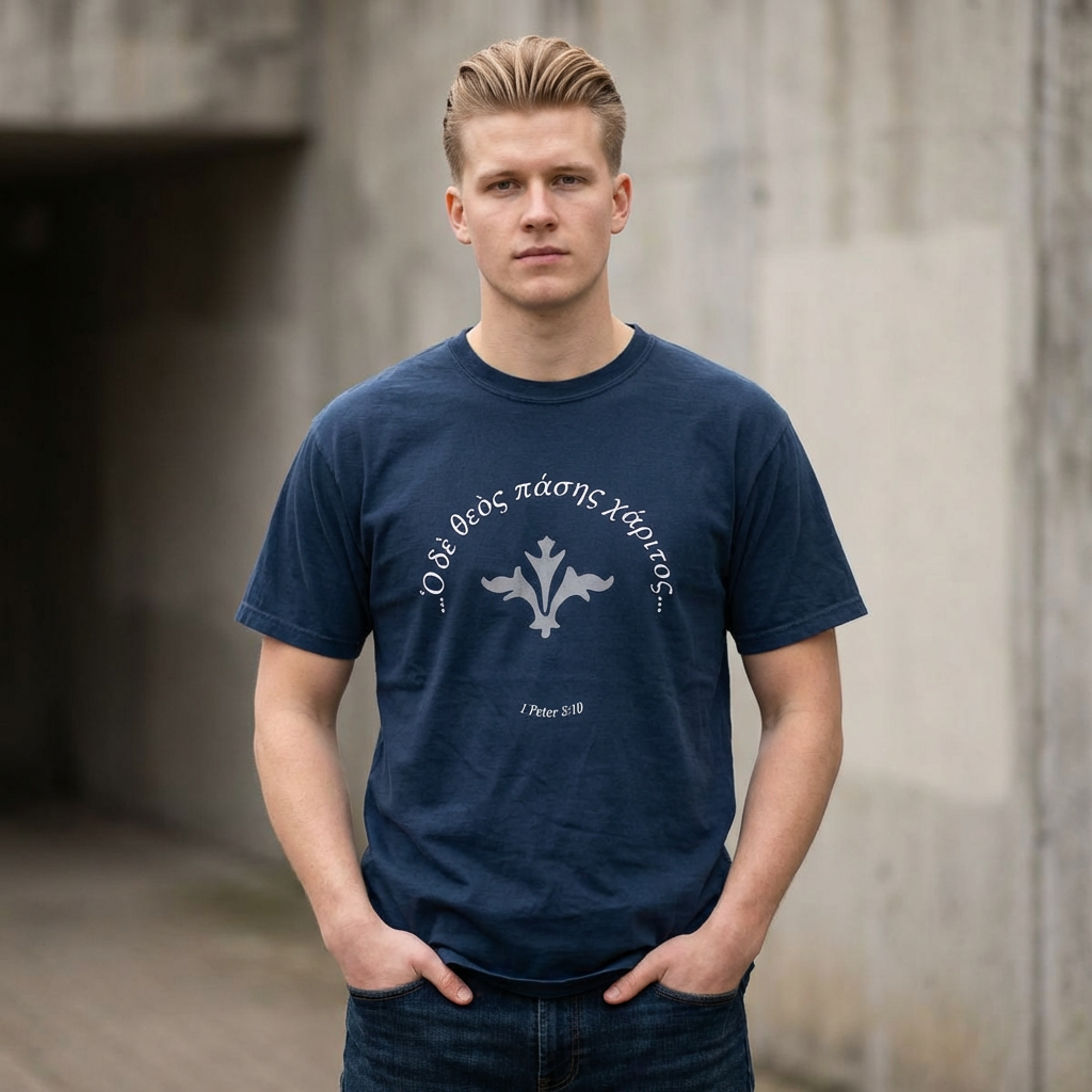 The God of All Grace (1 Peter 5:10/Greek)  Garment-Dyed T-shirt