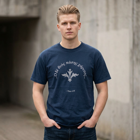 The God of All Grace (1 Peter 5:10/Greek)  Garment-Dyed T-shirt
