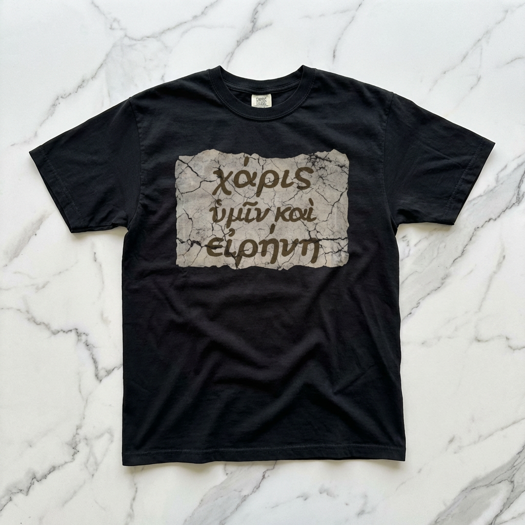 Grace and Peace to You (Biblical Greek) Garment-Dyed T-shirt