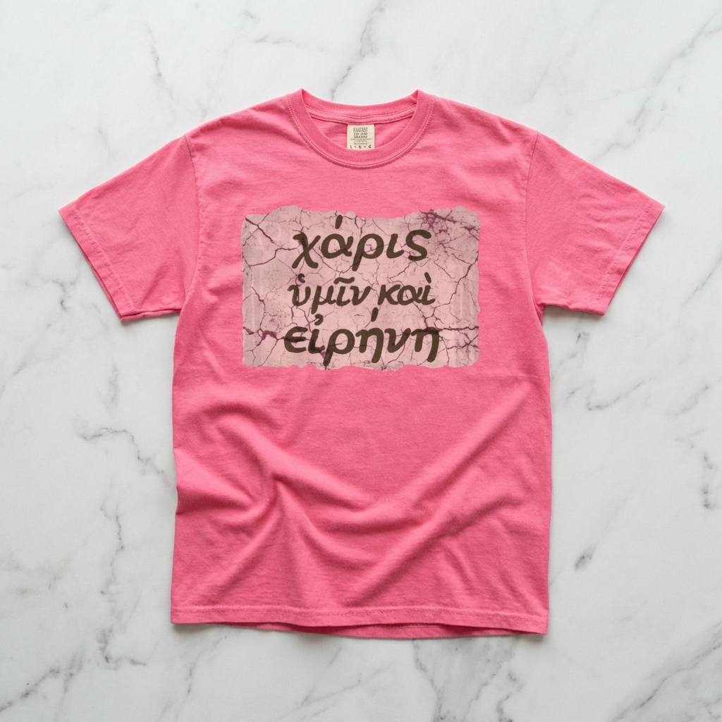 Grace and Peace to You (Biblical Greek) Garment-Dyed T-shirt