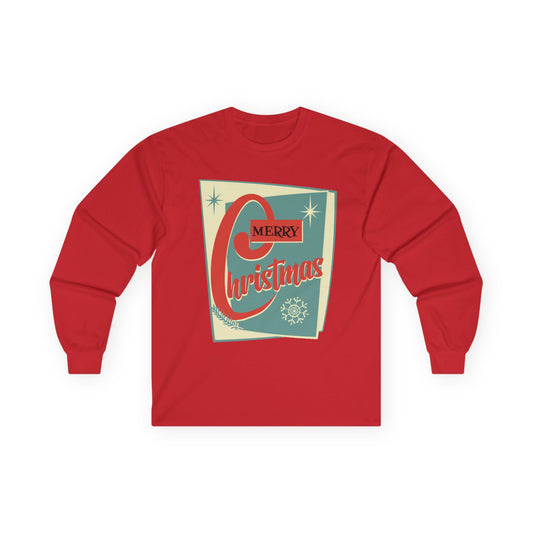 Merry Christmas Retro-Vibe Long Sleeve Tee