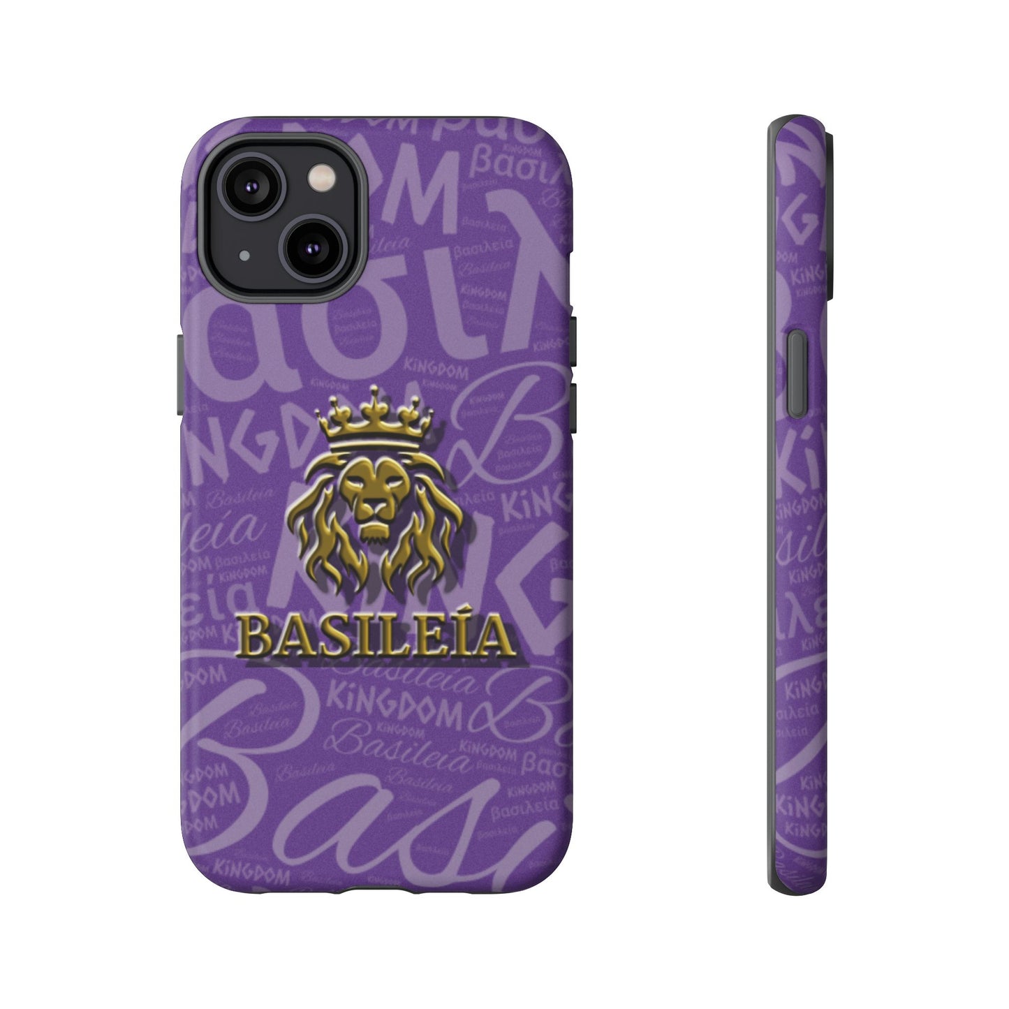 Kingdom of God "Basileía" iPhone Purple/Gold Tough Cases (including Pro, Plus, Pro Max, Mini, XR, XS series)