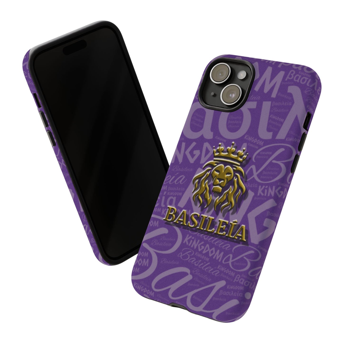 Kingdom of God "Basileía" iPhone Purple/Gold Tough Cases (including Pro, Plus, Pro Max, Mini, XR, XS series)