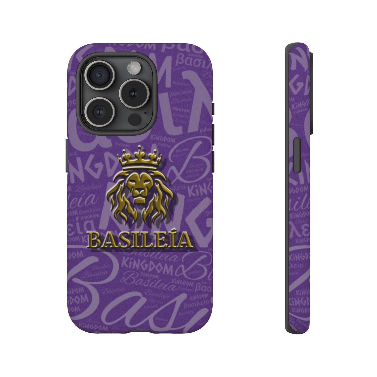 Kingdom of God "Basileía" iPhone Purple/Gold Tough Cases (including Pro, Plus, Pro Max, Mini, XR, XS series)