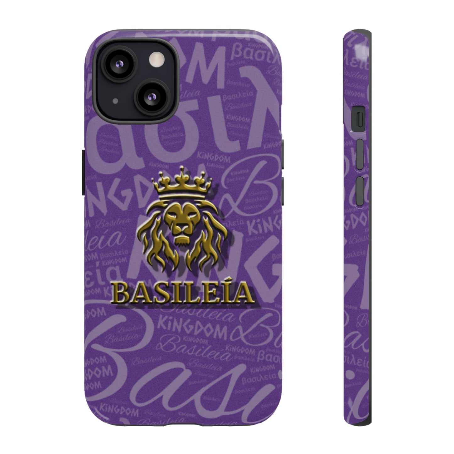 Kingdom of God "Basileía" iPhone Purple/Gold Tough Cases (including Pro, Plus, Pro Max, Mini, XR, XS series)