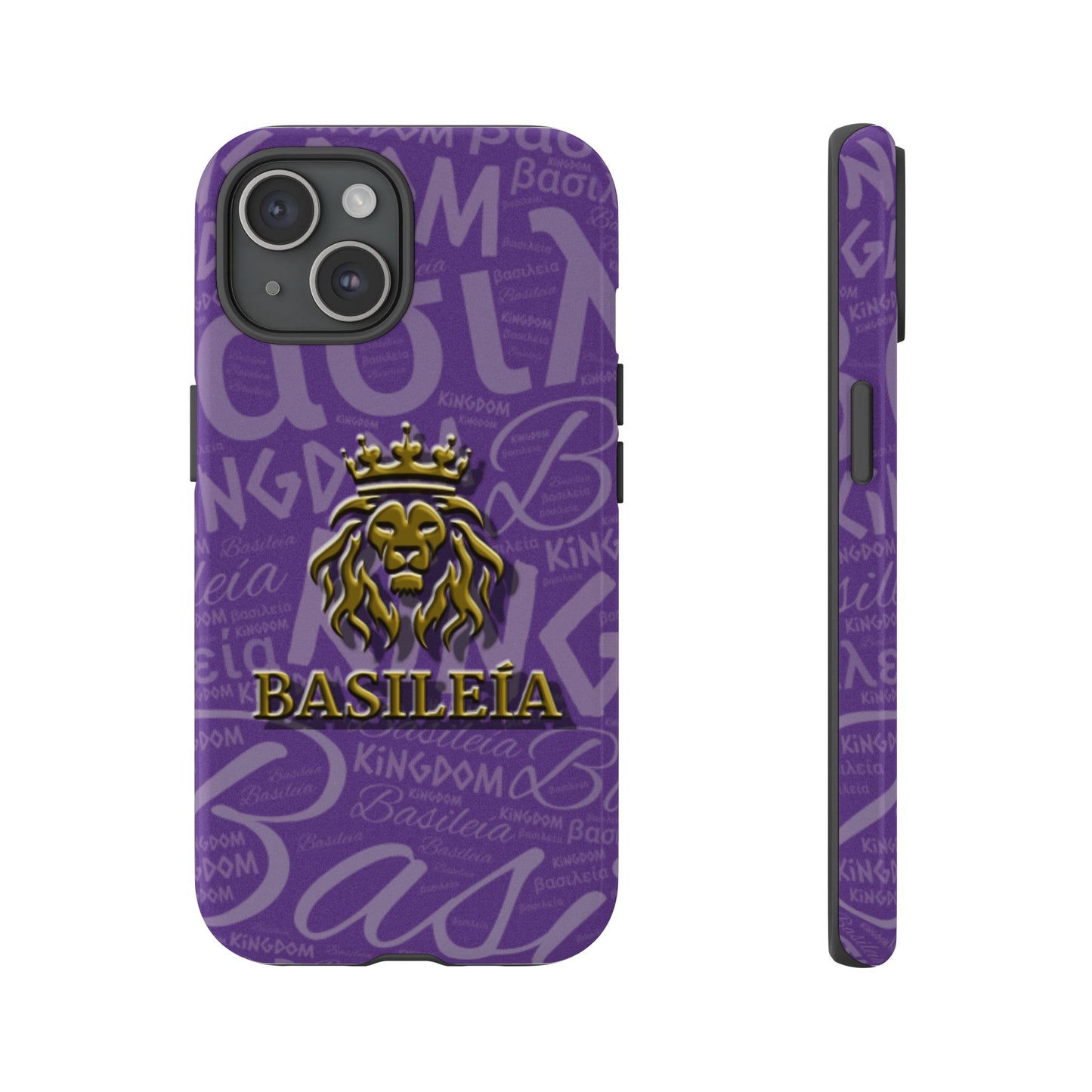 Kingdom of God "Basileía" iPhone Purple/Gold Tough Cases (including Pro, Plus, Pro Max, Mini, XR, XS series)