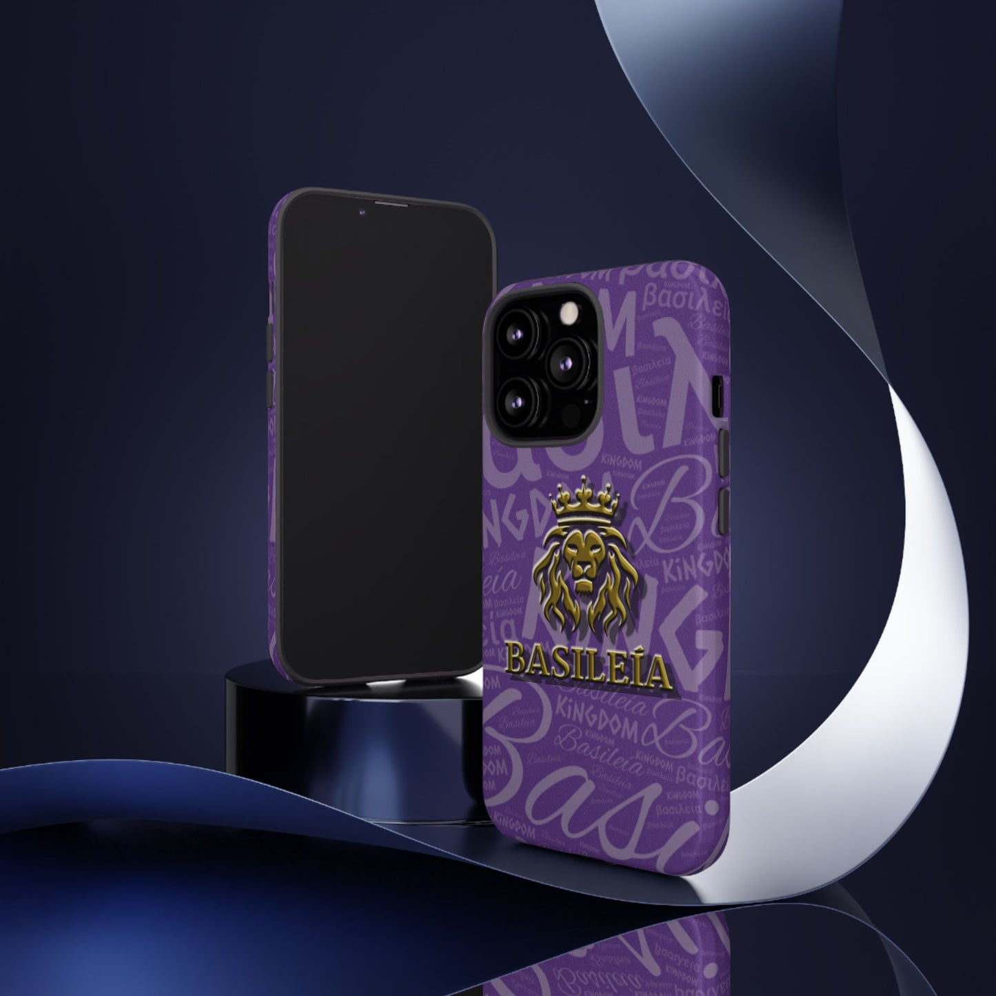 Kingdom of God "Basileía" iPhone Purple/Gold Tough Cases (including Pro, Plus, Pro Max, Mini, XR, XS series)