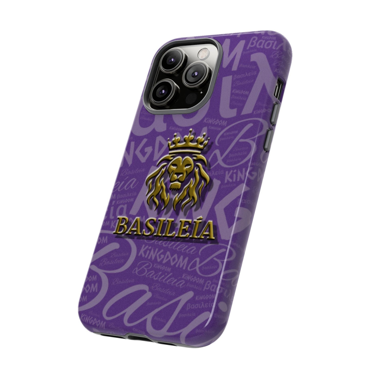 Kingdom of God "Basileía" iPhone Purple/Gold Tough Cases (including Pro, Plus, Pro Max, Mini, XR, XS series)