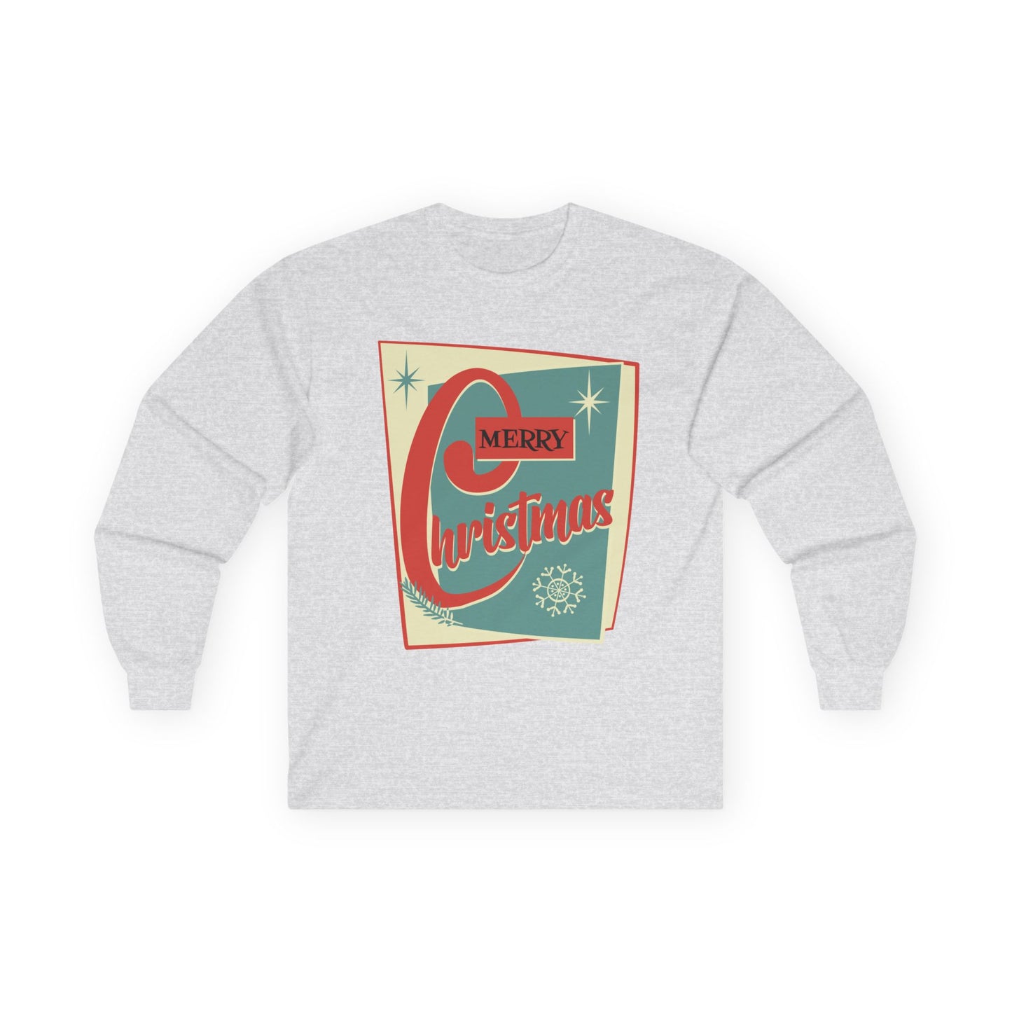 Merry Christmas Retro-Vibe Long Sleeve Tee