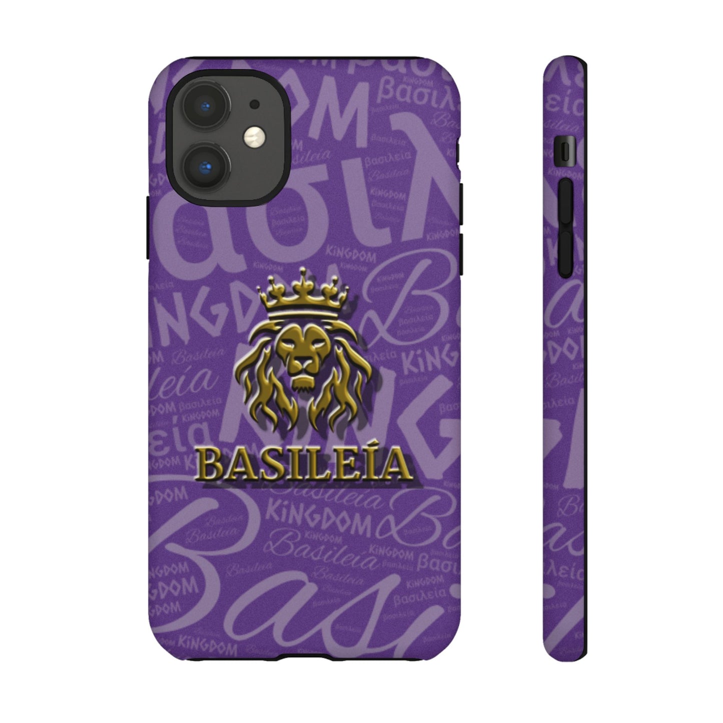 Kingdom of God "Basileía" iPhone Purple/Gold Tough Cases (including Pro, Plus, Pro Max, Mini, XR, XS series)