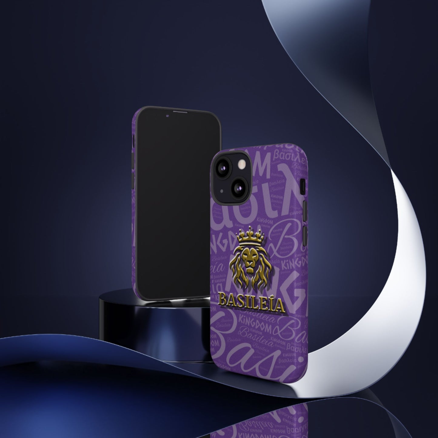 Kingdom of God "Basileía" iPhone Purple/Gold Tough Cases (including Pro, Plus, Pro Max, Mini, XR, XS series)