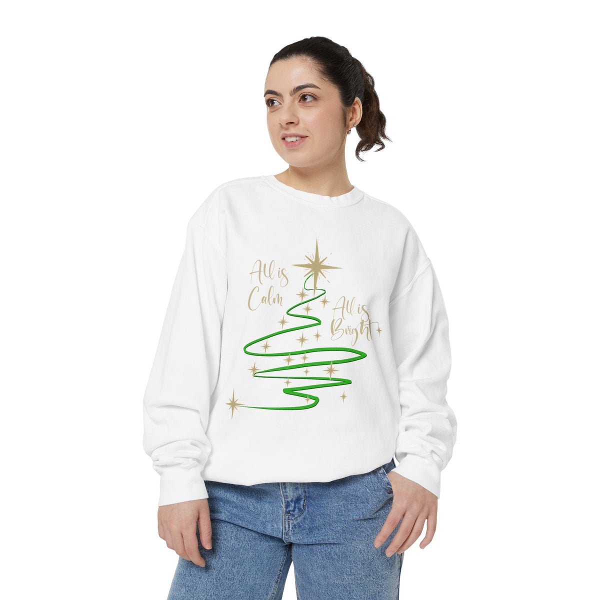 All is Calm, All is Bright Garment-Dyed Sweatshirt