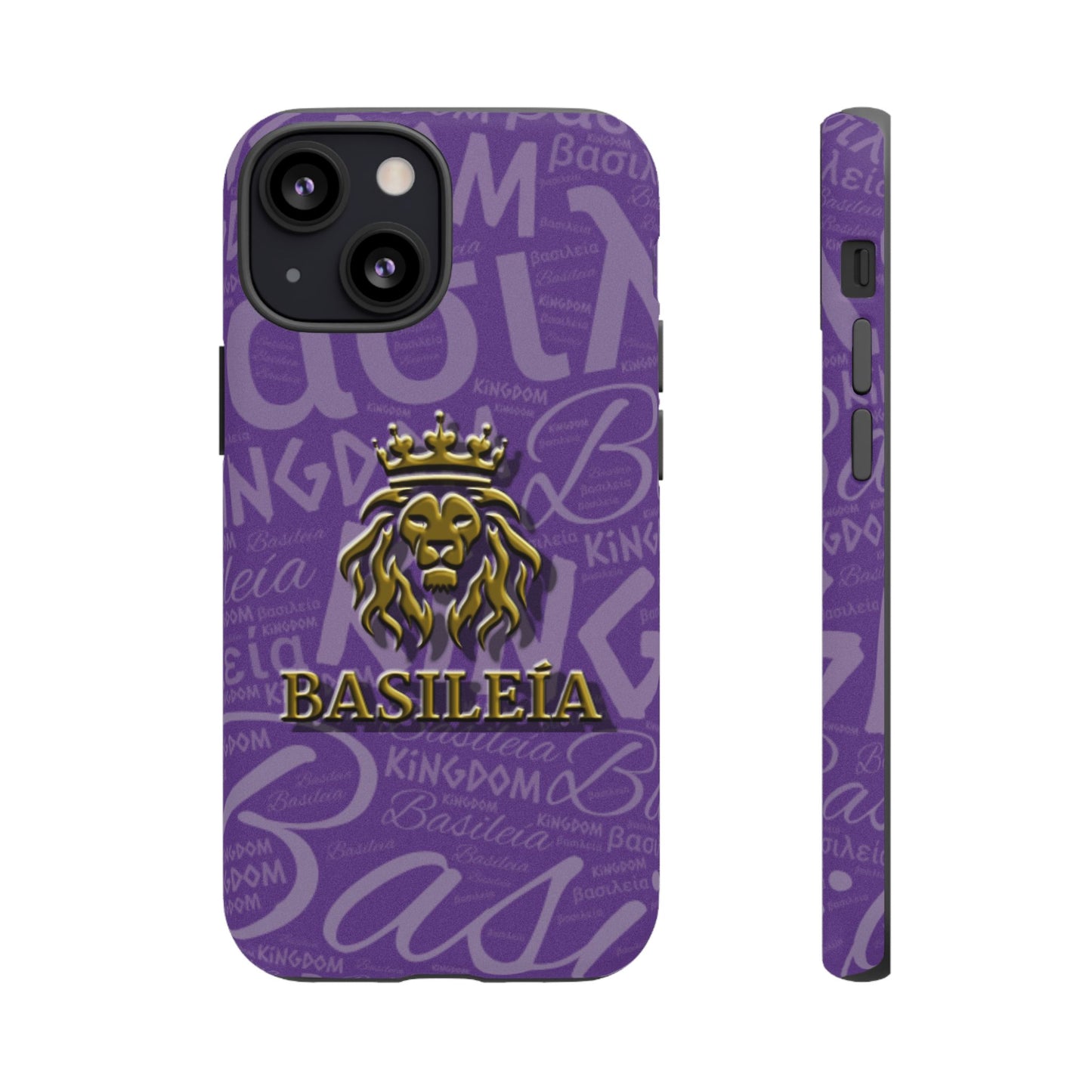 Kingdom of God "Basileía" iPhone Purple/Gold Tough Cases (including Pro, Plus, Pro Max, Mini, XR, XS series)