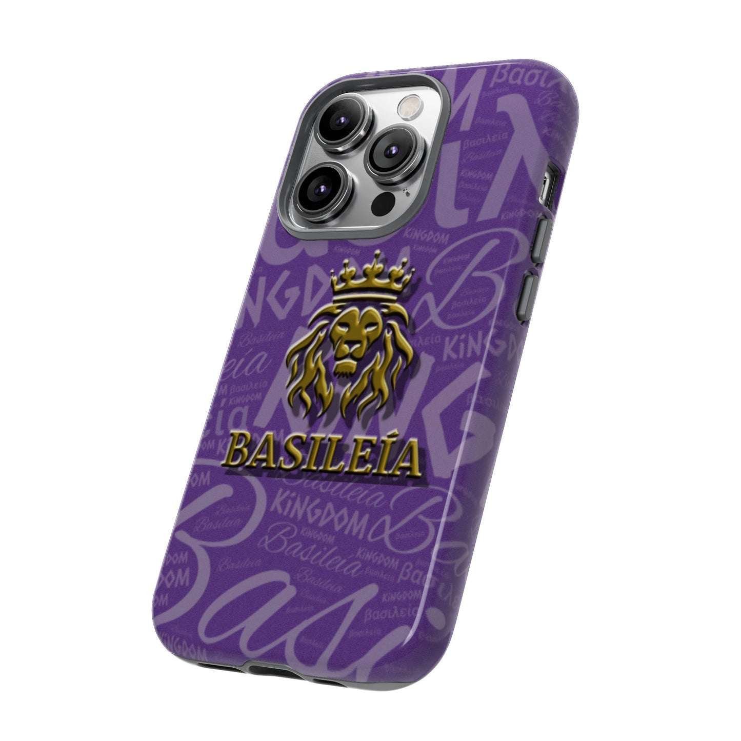 Kingdom of God "Basileía" iPhone Purple/Gold Tough Cases (including Pro, Plus, Pro Max, Mini, XR, XS series)