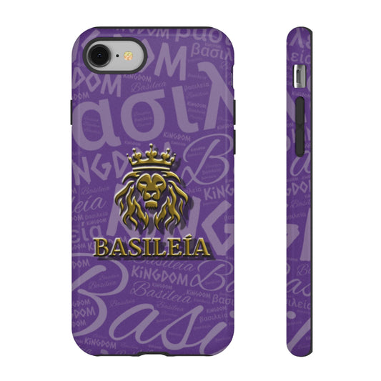 Kingdom of God "Basileía" iPhone Purple/Gold Tough Cases (including Pro, Plus, Pro Max, Mini, XR, XS series)