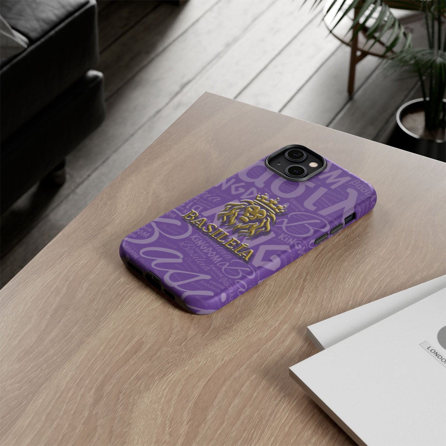 Kingdom of God "Basileía" iPhone Purple/Gold Tough Cases (including Pro, Plus, Pro Max, Mini, XR, XS series)
