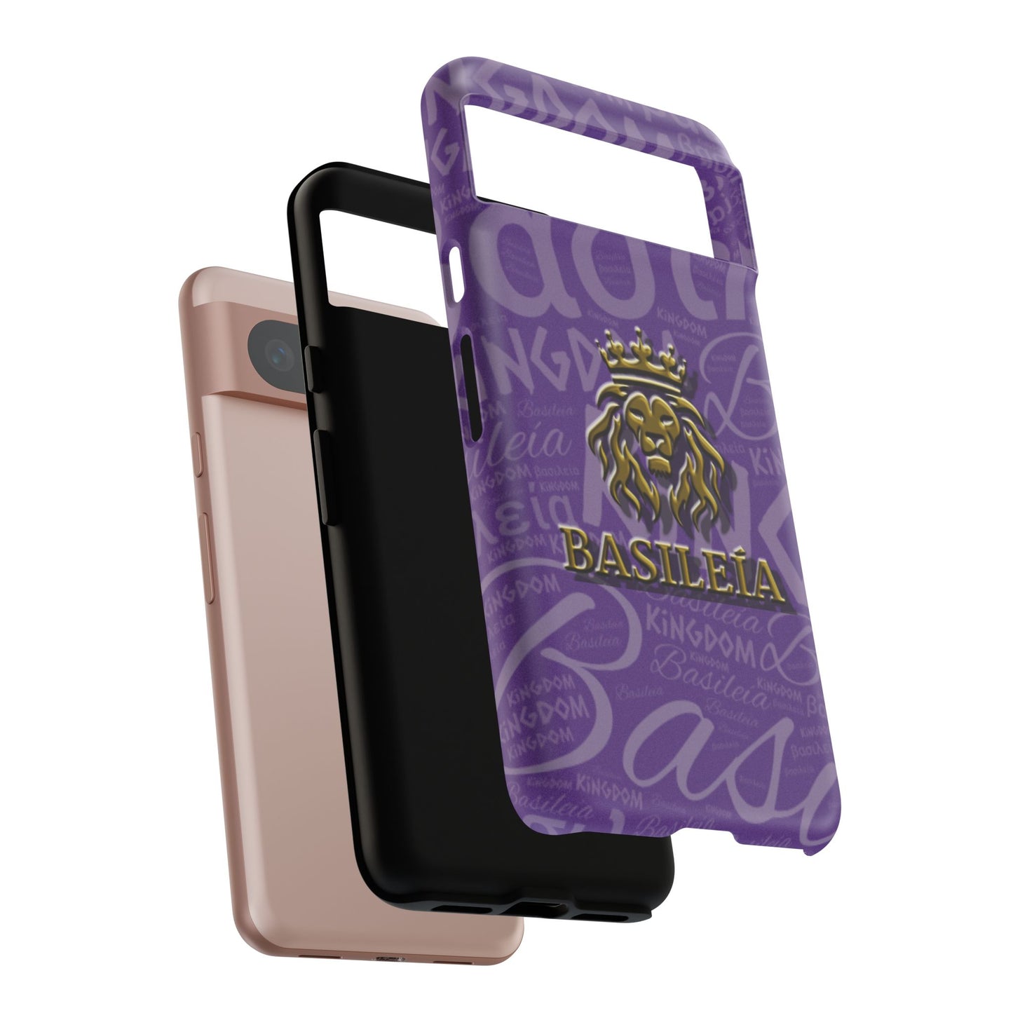 Kingdom of God "Basileía" Google Pixel Purple/Gold Tough Cases (Google Pixel 5, 5G, 6, 6 Pro, 7, 8 and 8 Pro)