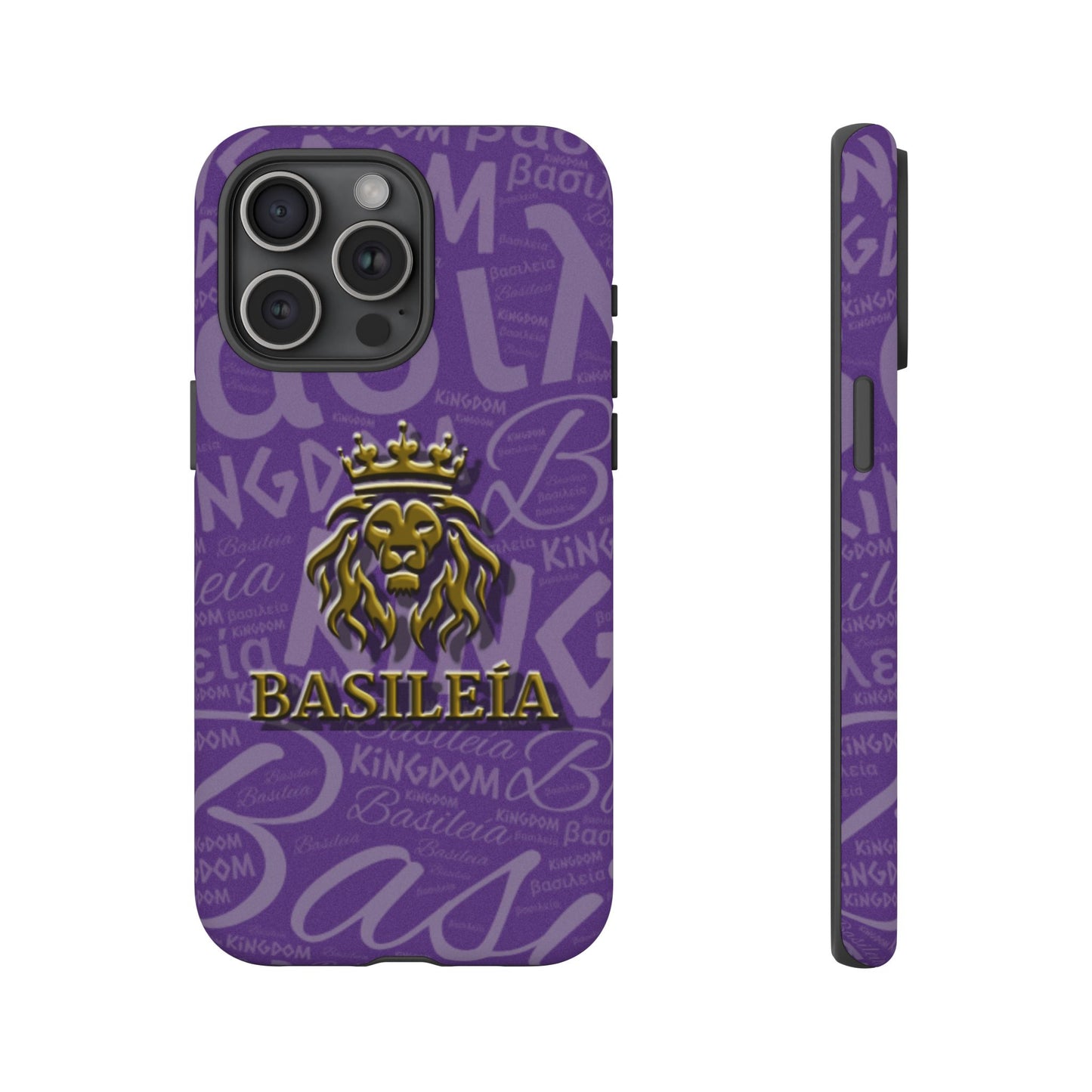 Kingdom of God "Basileía" iPhone Purple/Gold Tough Cases (including Pro, Plus, Pro Max, Mini, XR, XS series)