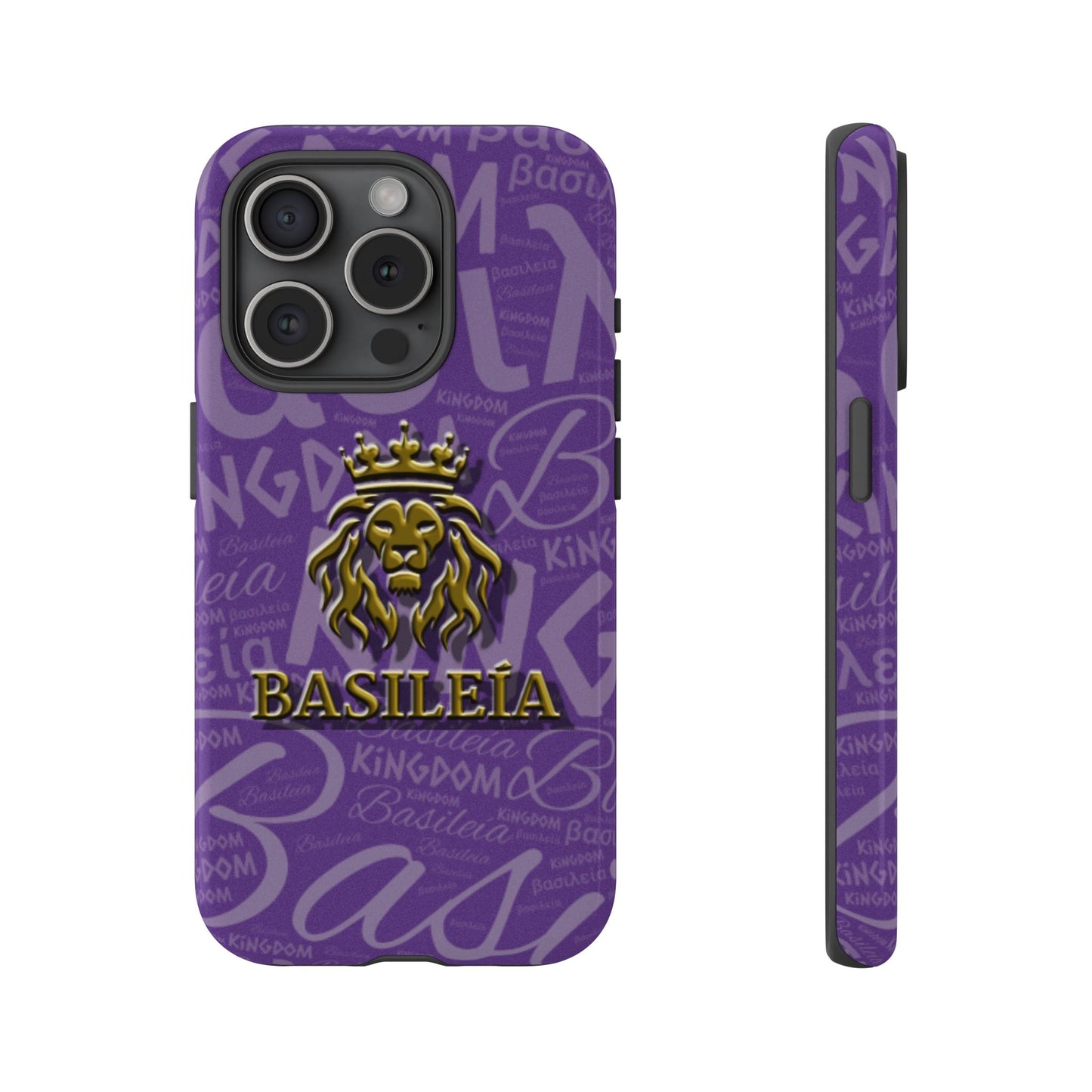 Kingdom of God "Basileía" iPhone Purple/Gold Tough Cases (including Pro, Plus, Pro Max, Mini, XR, XS series)